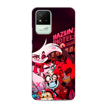 Силиконовый противоударный чехол на Realme Narzo 50i с принтом Hazbin Hotel Отель Хазбин