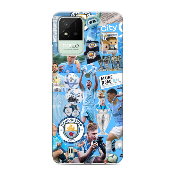 Силиконовый противоударный чехол на Realme Narzo 50i с принтом Man City Манчестер Сити