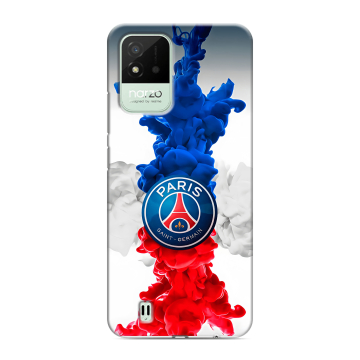 Силиконовый противоударный чехол на Realme Narzo 50i с принтом PSG ПСЖ