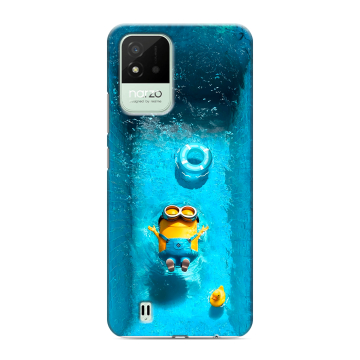 Силиконовый противоударный чехол на Realme Narzo 50i с принтом Миньоны Силиконовый противоударный чехол на Realme Narzo 50i с принтом Миньоны