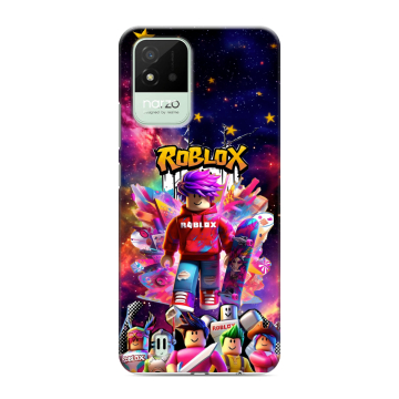 Силиконовый противоударный чехол на Realme Narzo 50i с принтом Roblox Роблокс Силиконовый противоударный чехол на Realme Narzo 50i с принтом Roblox Роблокс