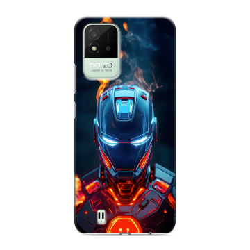 Силиконовый противоударный чехол на Realme Narzo 50i с принтом IronMan Железный человек