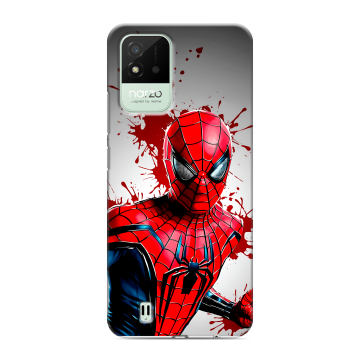 Силиконовый противоударный чехол на Realme Narzo 50i с принтом Spiderman Человек паук