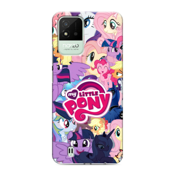 Силиконовый противоударный чехол на Realme Narzo 50i с принтом My little pony Дружба чудо