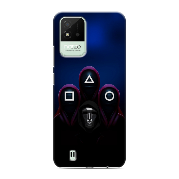 Силиконовый противоударный чехол на Realme Narzo 50i с принтом Игра Кальмара