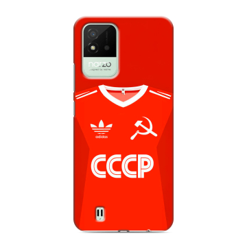 Силиконовый противоударный чехол на Realme Narzo 50i с принтом Флаг Герб СССР