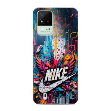 Силиконовый противоударный чехол на Realme Narzo 50i с принтом Nike Найк