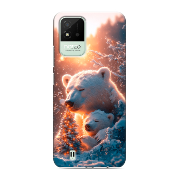 Силиконовый противоударный чехол на Realme Narzo 50i с принтом Новый год Силиконовый противоударный чехол на Realme Narzo 50i с принтом Новый год