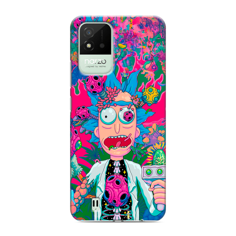 Силиконовый противоударный чехол на Realme Narzo 50i с принтом Рик и Морти Rick Morty Силиконовый противоударный чехол на Realme Narzo 50i с принтом Рик и Морти Rick Morty