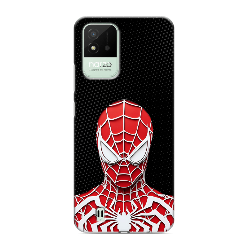 Силиконовый противоударный чехол на Realme Narzo 50i с принтом человек паук spiderman Силиконовый противоударный чехол на Realme Narzo 50i с принтом человек паук spiderman