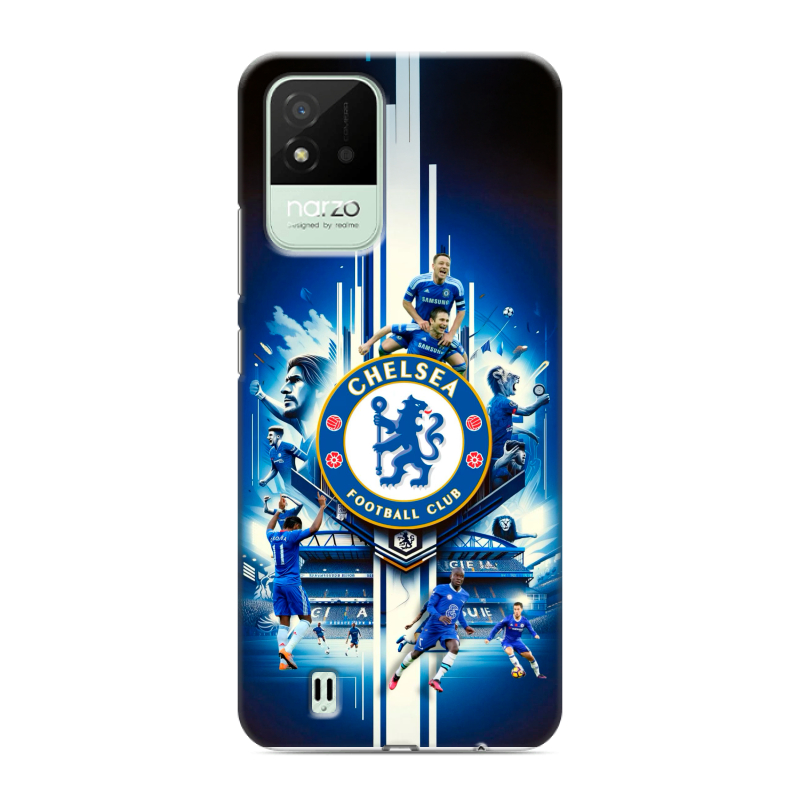 Силиконовый противоударный чехол на Realme Narzo 50i с принтом Chelsea Челси Силиконовый противоударный чехол на Realme Narzo 50i с принтом Chelsea Челси