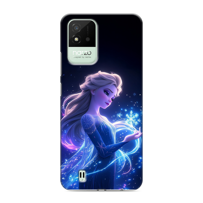 Силиконовый противоударный чехол на Realme Narzo 50i с принтом Холодное сердце Frozen Силиконовый противоударный чехол на Realme Narzo 50i с принтом Холодное сердце Frozen