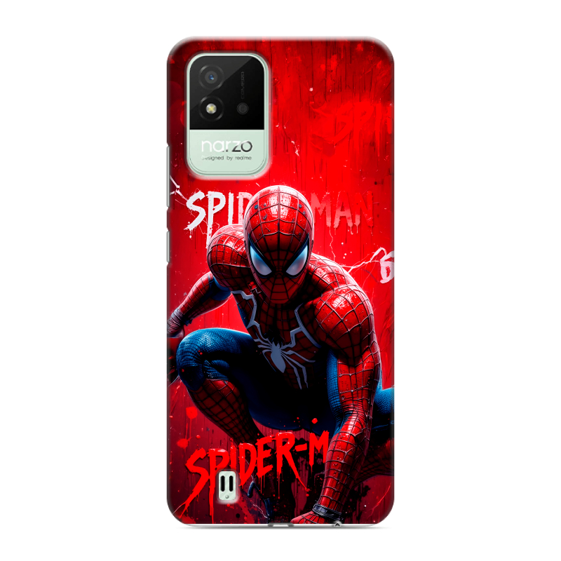 Силиконовый противоударный чехол на Realme Narzo 50i с принтом Spiderman Человек паук Силиконовый противоударный чехол на Realme Narzo 50i с принтом Spiderman Человек паук