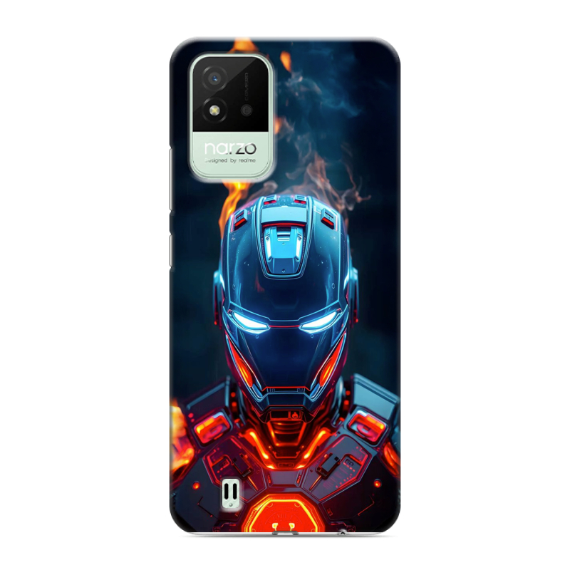 Силиконовый противоударный чехол на Realme Narzo 50i с принтом IronMan Железный человек Силиконовый противоударный чехол на Realme Narzo 50i с принтом IronMan Железный человек
