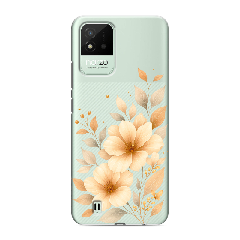 Силиконовый противоударный чехол на Realme Narzo 50i с принтом для девушки Силиконовый противоударный чехол на Realme Narzo 50i с принтом для девушки