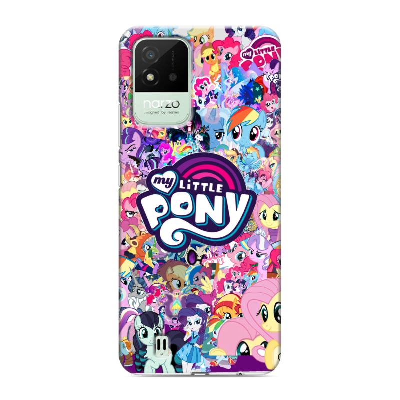Силиконовый противоударный чехол на Realme Narzo 50i с принтом My little pony Дружба чудо Силиконовый противоударный чехол на Realme Narzo 50i с принтом My little pony Дружба чудо