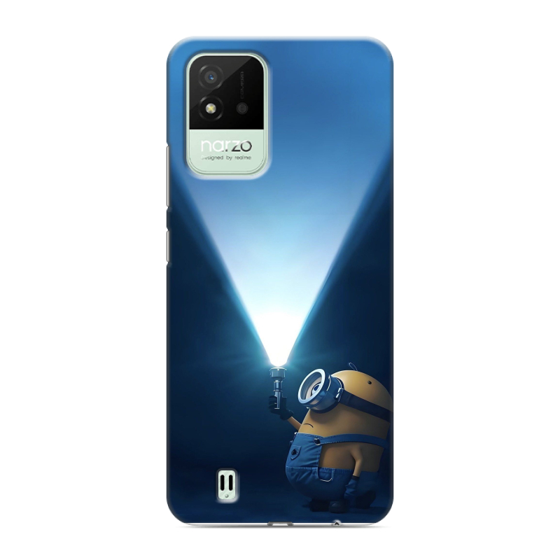 Силиконовый противоударный чехол на Realme Narzo 50i с принтом Миньоны Силиконовый противоударный чехол на Realme Narzo 50i с принтом Миньоны