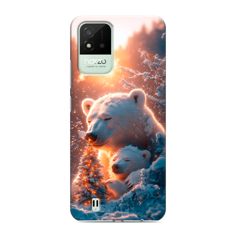 Силиконовый противоударный чехол на Realme Narzo 50i с принтом Новый год Силиконовый противоударный чехол на Realme Narzo 50i с принтом Новый год
