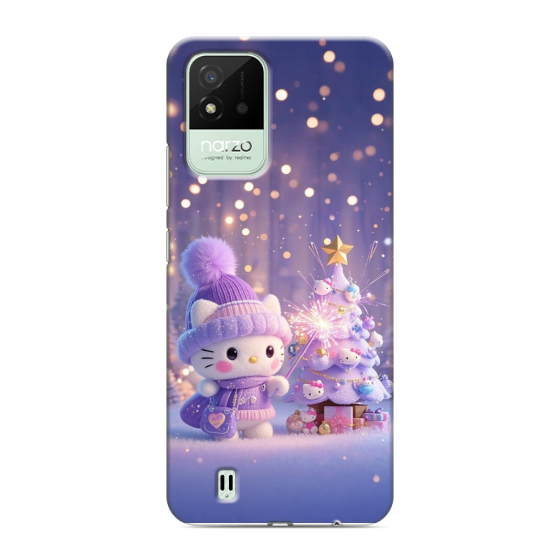 Силиконовый противоударный чехол на Realme Narzo 50i с принтом Новый год Силиконовый противоударный чехол на Realme Narzo 50i с принтом Новый год