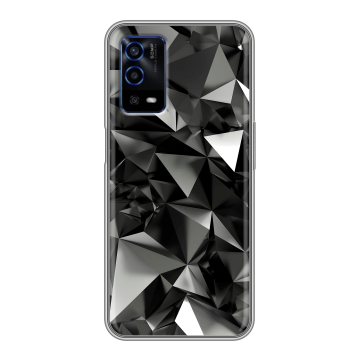 Силиконовый противоударный чехол на OPPO A55 с принтом Черные кристаллы Силиконовый противоударный чехол на OPPO A55 с принтом Черные кристаллы