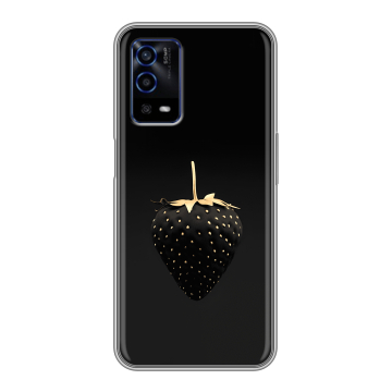Силиконовый противоударный чехол на OPPO A55 с принтом Черная клубника Силиконовый противоударный чехол на OPPO A55 с принтом Черная клубника