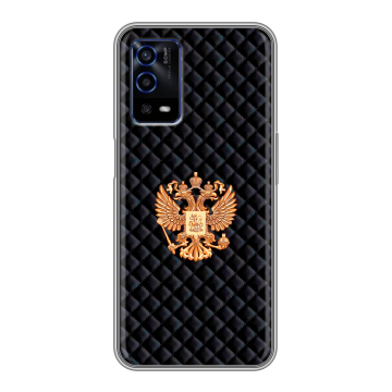 Силиконовый противоударный чехол на OPPO A55 с принтом Герб России принт
