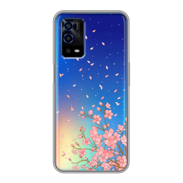 Силиконовый противоударный чехол на OPPO A55 с принтом Ветка сакуры