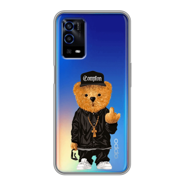 Силиконовый противоударный чехол на OPPO A55 с принтом Мишка