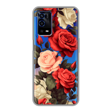 Силиконовый противоударный чехол на OPPO A55 с принтом Розы Силиконовый противоударный чехол на OPPO A55 с принтом Розы