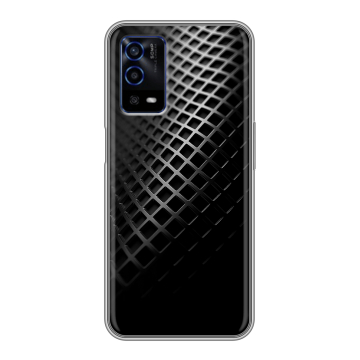 Силиконовый противоударный чехол на OPPO A55 с принтом Текстура металла