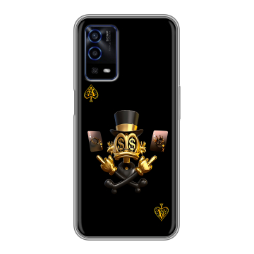 Силиконовый противоударный чехол на OPPO A55 с принтом Золотой скрудж макдак Силиконовый противоударный чехол на OPPO A55 с принтом Золотой скрудж макдак