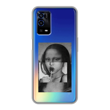 Силиконовый противоударный чехол на OPPO A55 с принтом Мона Лиза Силиконовый противоударный чехол на OPPO A55 с принтом Мона Лиза
