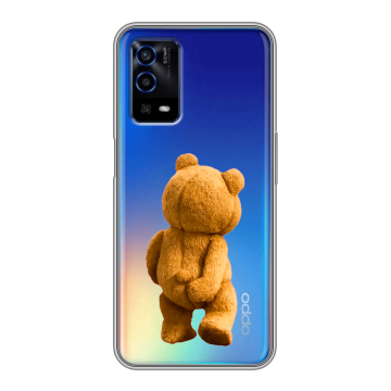 Силиконовый противоударный чехол на OPPO A55 с принтом Медведь