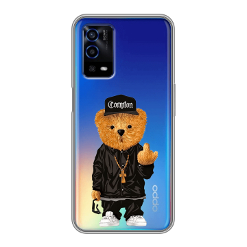 Силиконовый противоударный чехол на OPPO A55 с принтом Плюшевый медведь