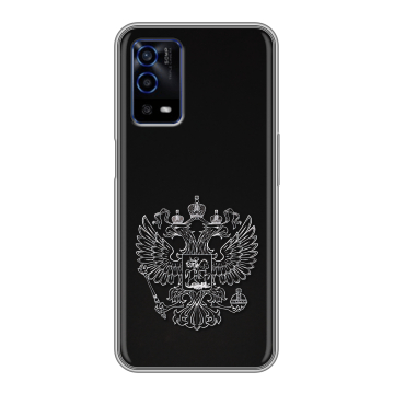 Силиконовый противоударный чехол на OPPO A55 с принтом Герб России Силиконовый противоударный чехол на OPPO A55 с принтом Герб России