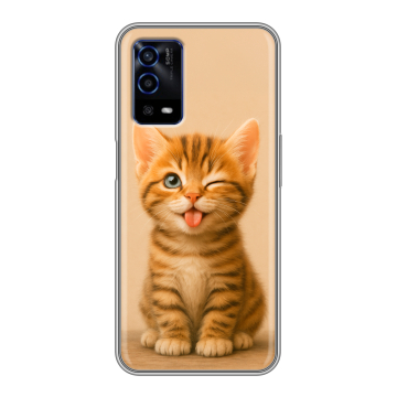 Силиконовый противоударный чехол на OPPO A55 с принтом котенок