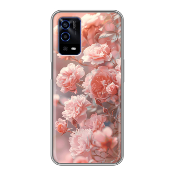Силиконовый противоударный чехол на OPPO A55 с принтом Розовые розы