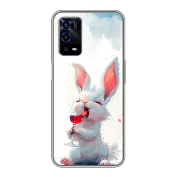 Силиконовый противоударный чехол на OPPO A55 с принтом кролик зайчик