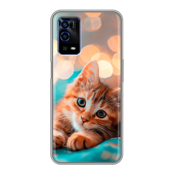 Силиконовый противоударный чехол на OPPO A55 с принтом котик Силиконовый противоударный чехол на OPPO A55 с принтом котик