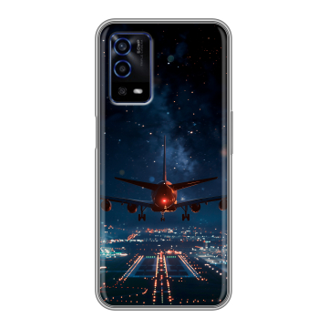 Силиконовый противоударный чехол на OPPO A55 с принтом самолет Силиконовый противоударный чехол на OPPO A55 с принтом самолет