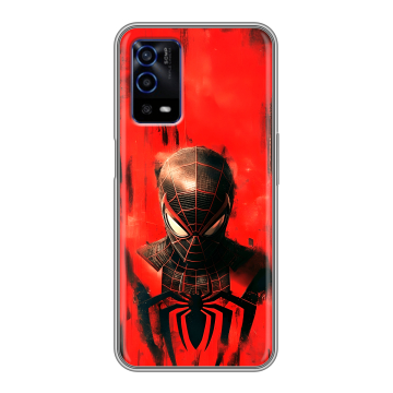 Силиконовый противоударный чехол на OPPO A55 с принтом человек паук spiderman