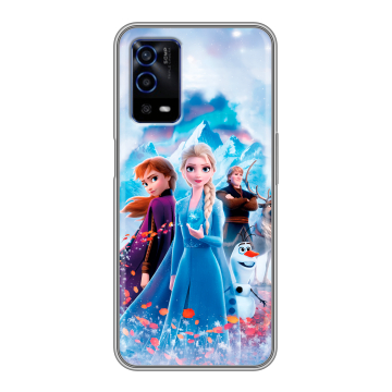 Силиконовый противоударный чехол на OPPO A55 с принтом Холодное сердце Frozen