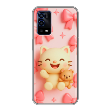 Силиконовый противоударный чехол на OPPO A55 с принтом для девочек