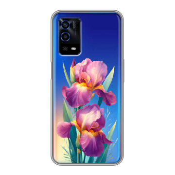 Силиконовый противоударный чехол на OPPO A55 с принтом Цветы орхидеи