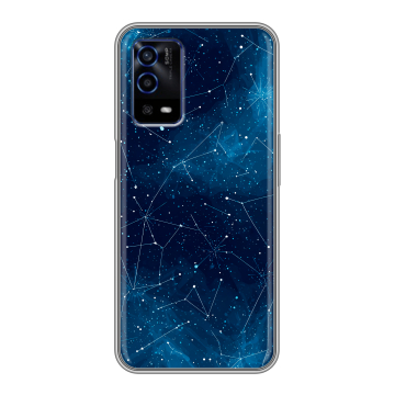Силиконовый противоударный чехол на OPPO A55 с принтом Космос звезды