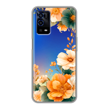 Силиконовый противоударный чехол на OPPO A55 с принтом Цветы принт