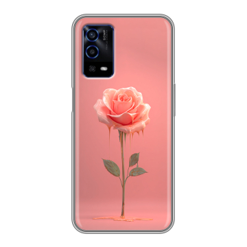 Силиконовый противоударный чехол на OPPO A55 с принтом Розовая роза