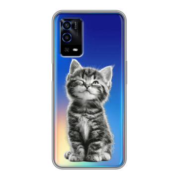 Силиконовый противоударный чехол на OPPO A55 с принтом Котенок