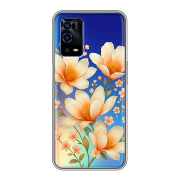 Силиконовый противоударный чехол на OPPO A55 с принтом Цветы