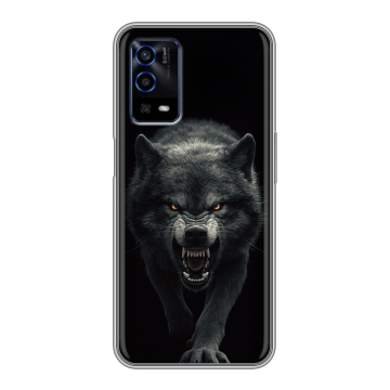 Силиконовый противоударный чехол на OPPO A55 с принтом Волк Силиконовый противоударный чехол на OPPO A55 с принтом Волк